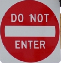 do not enter sign